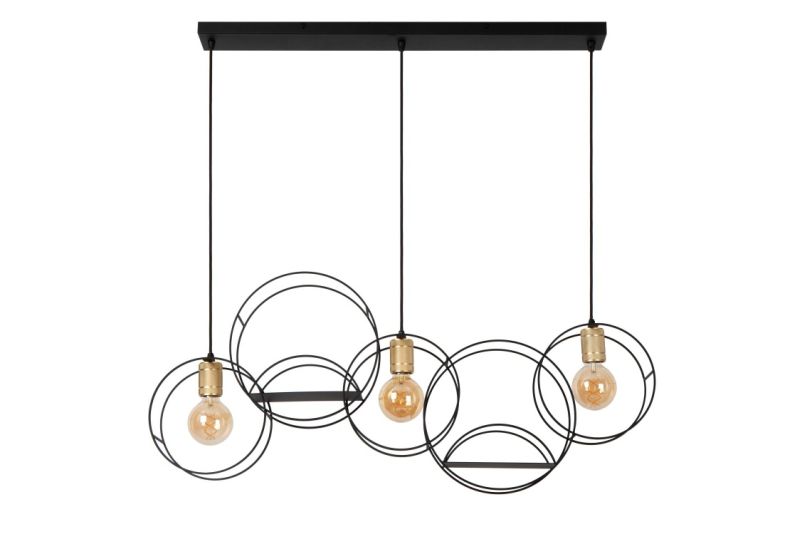 Lucide CIRCLE - Závesné svietidlo - 3xE27 - Čierne